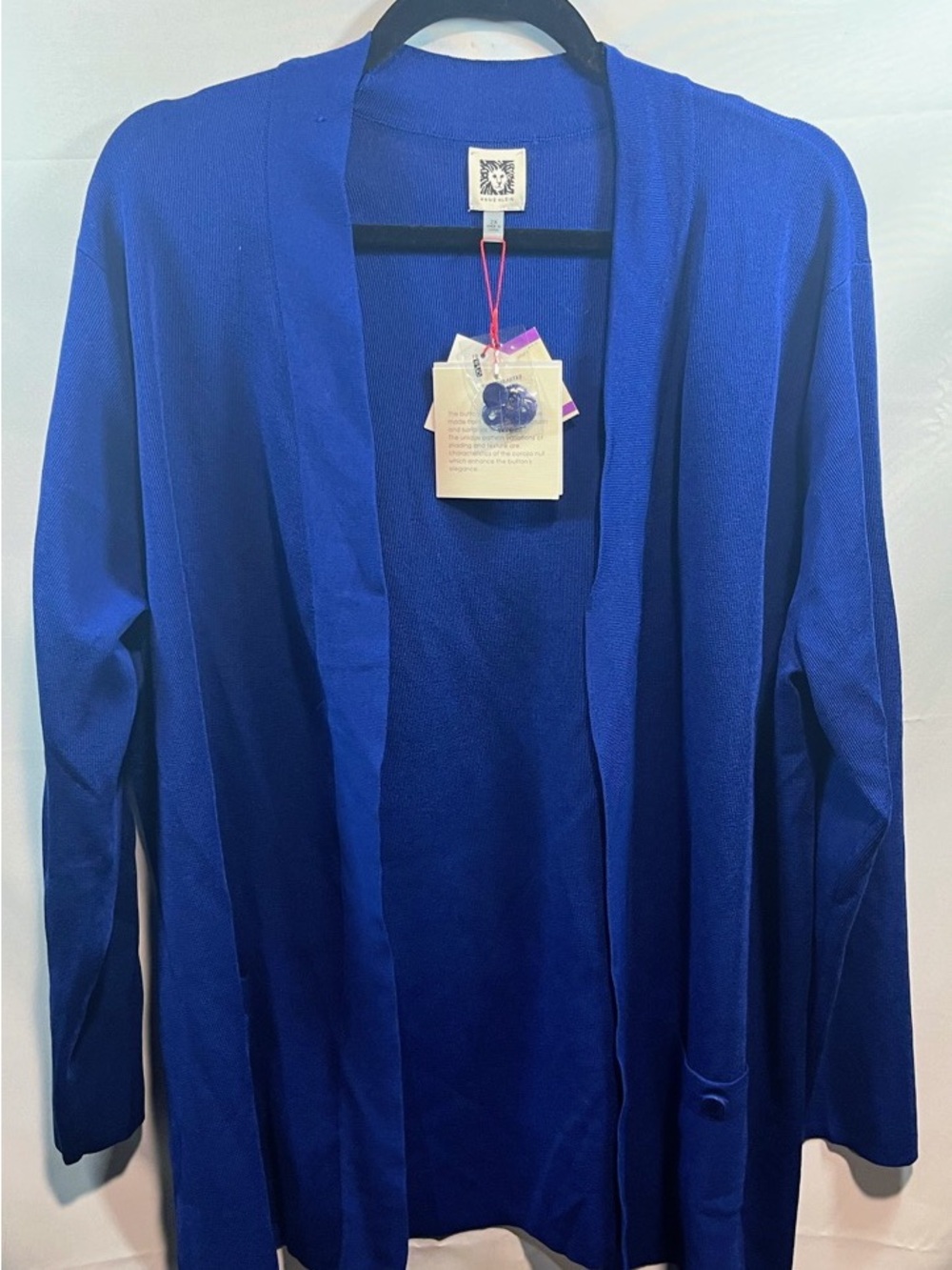 Anne Klein Woman’s Open-Front Cardigan - Royal Blue